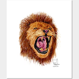 lion 3 head Posters and Art